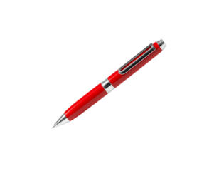 Shiny red pen isolated on black background