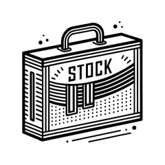Vector illustration of black plastic and leather bags on black and white background