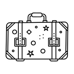 Vector illustration of business suitcase and briefcase with icons