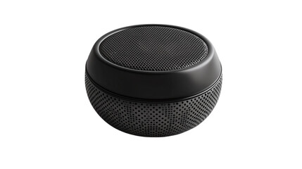 Black wireless speaker isolated on transparent background 