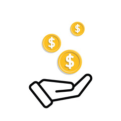 money icon. economy. money in hand. paying, economy, money. Mixed design style