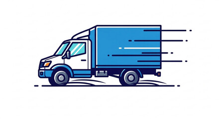 Delivery truck vector illustration for fast shipping and moving services express transport and logistics company icon