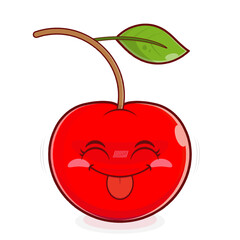 cherry playful face cartoon cute