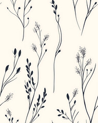 Floral or leaf pattern background suitable for wallpaper, fabric, or decorative design. Soft colors and natural style, ideal for digital and print use.