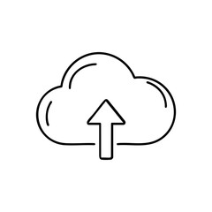 cloud upload icon, minimalist line style, clean vector look, consistent line thickness