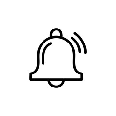 bell notification icon, minimalist line style, clean and clear design, monochrome