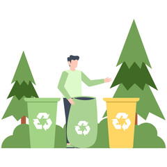 Waste Sorting Recycling Illustration