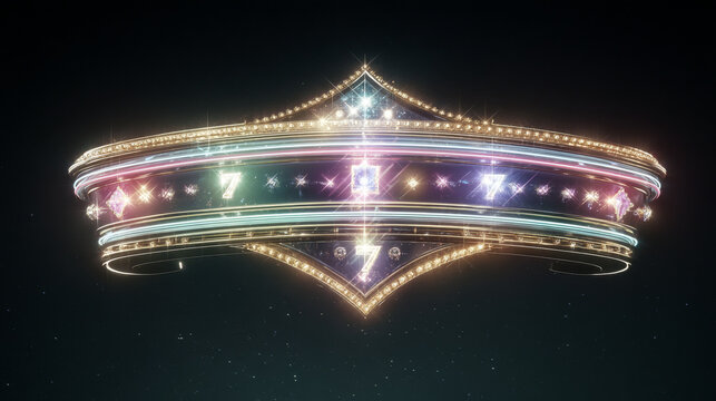 Retro banner of winner with glowing lamps. Vector illustration for win of poker, cards and  roulette.