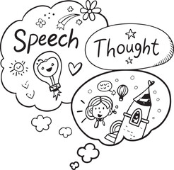 Comic Style Speech Bubbles and Effects – Exclamations, Arrows, and Question Marks Doodle Set