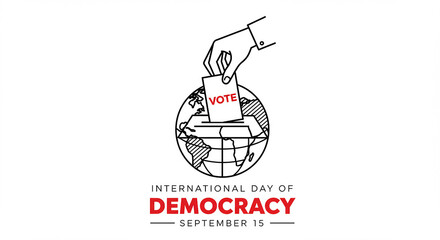 International Day of Democracy Voting Globe Illustration