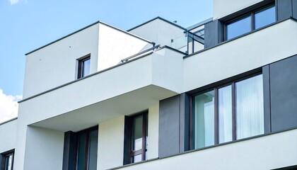 Modern Minimalist Building Facade with Clean Lines and Neutral Tones