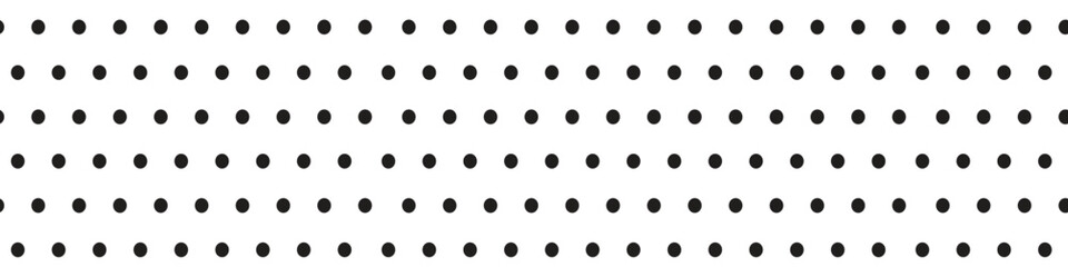 Minimalist black dot seamless pattern on white background, abstract geometric polka dot design perfect for modern textile, wallpaper, packaging, and digital graphic projects.