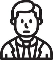 Vector icon: businessman, man in suit, professional avatar eps silhouette