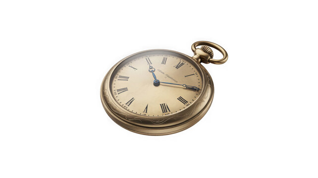 Antique pocket watch with roman numerals close-up detailed macro photography