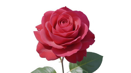 Stunning photorealistic vibrant red rose blooming with delicate petals detailed close-up