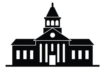 town hall vector icon silhouette