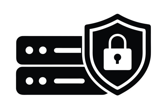 secure server vector icon illustration silhouette
