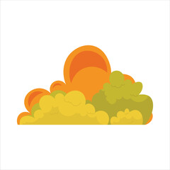 Flat Red Bush Vector Illustration