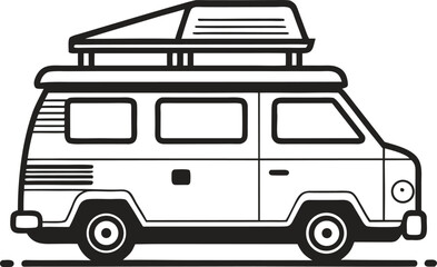 long camper van with rooftop tent box