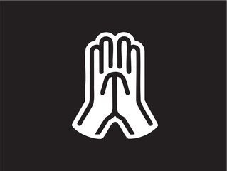 Praying hands vector icon: religion, prayer, worship graphic eps silhouette