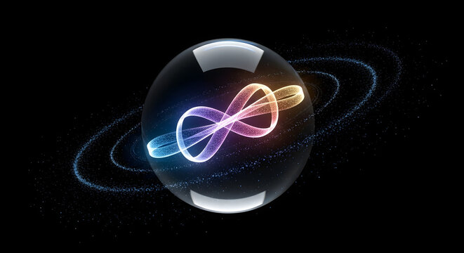 quantum entanglement particles orbital superposition around a glass sphere