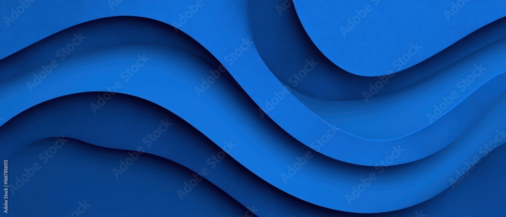 Poster abstract layered blue paper background with flowing wave design and smooth textures for creative pro