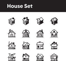 House icon vector set: free downloadable home graphics eps silhouette