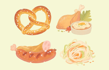 Soft watercolour autumn food