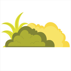 Fototapeta premium Flat Yellow Bush Vector Illustration