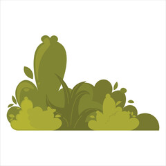 Flat Yellow Bush Vector Illustration