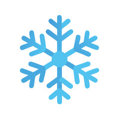 Blue Snowflake Graphic on Black Background - Winter Season Icon