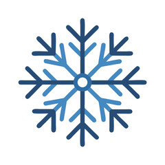 Simple Blue Snowflake Icon on Black Background Representing Winter and Cold Weather