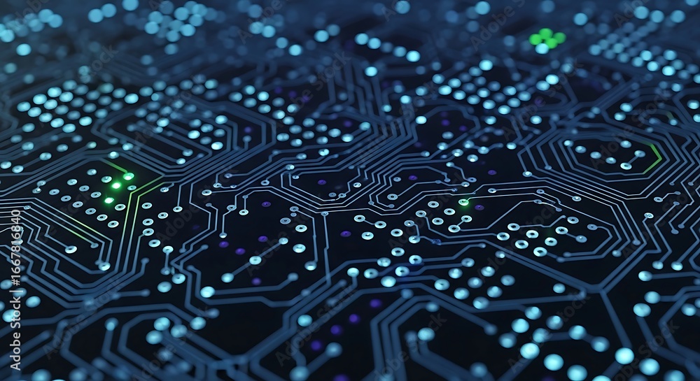 Fototapete dynamic circuit board design showcasing modern technology and data processing capabilities