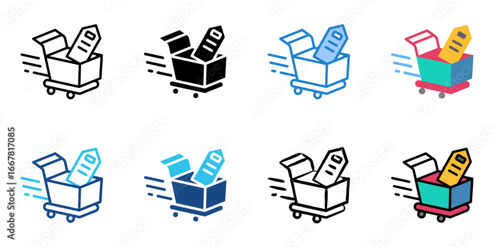Poster flash sale icon set multiple style collection