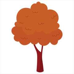 Flat Red Tree Vector Illustration