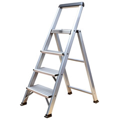 Aluminum stepladder isolated on white background