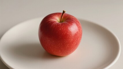 red apple on a plate