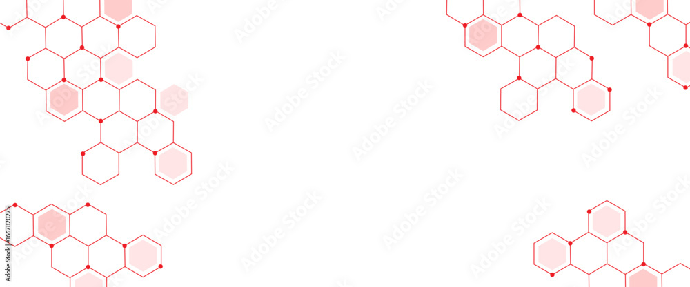 Poster vector hexagons pattern. abstract geometric red texture background.