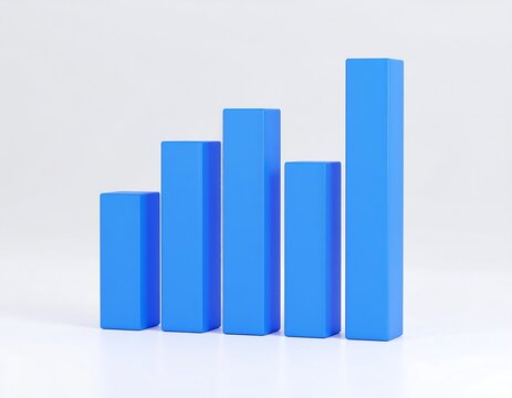 Blue bar graph on white background