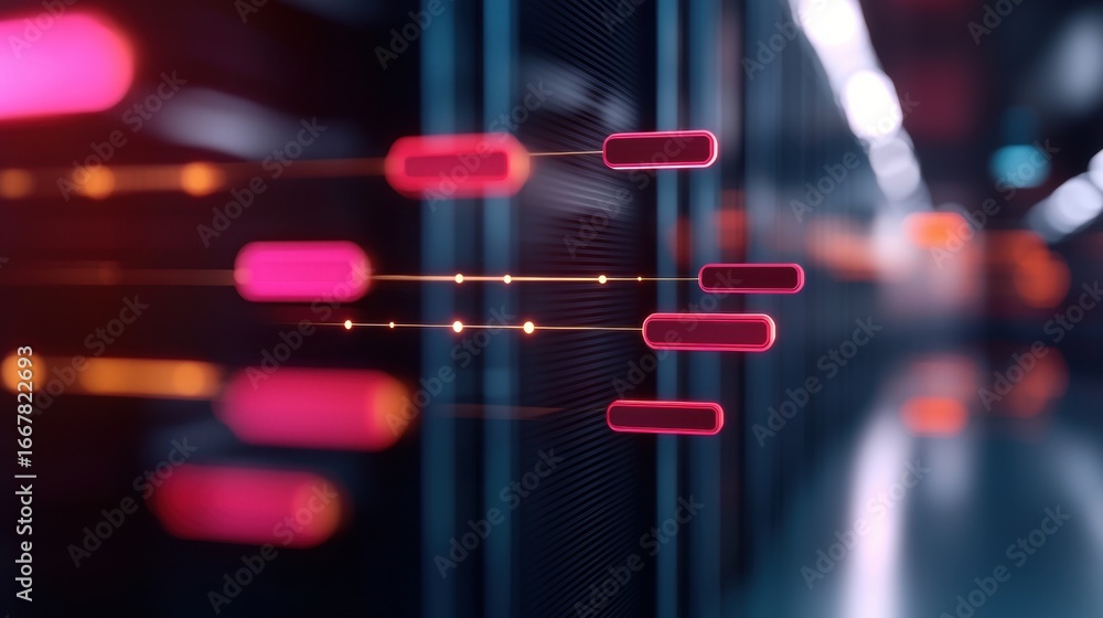 Aufkleber visualization flowchart with business processes mapped out on a large digital display.