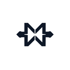 Abstract Shuffle Arrow Vector Icon Representing Random Choice, Flexible Direction, and Music Playback Symbol in Minimal Design