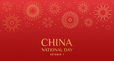 China national day greeting banner template. Chinese holiday 1st of October design