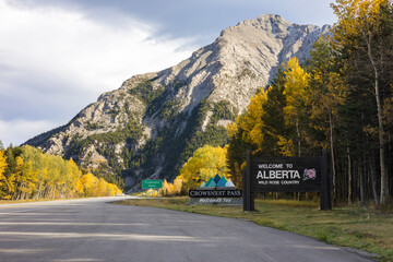 Welcome to Alberta sign at British Columbia - Alberta Border