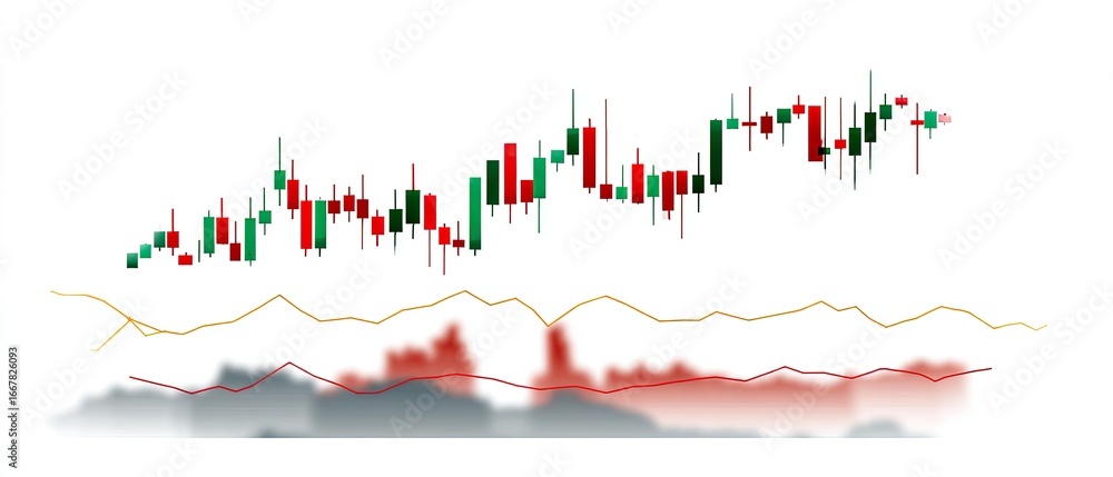 Aufkleber analysis business charts concept. stock market chart showing price movements with candlestick patter