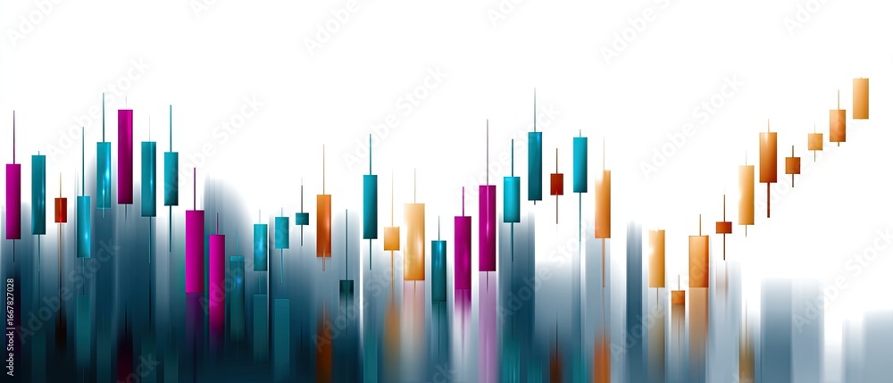Aufkleber analysis business charts concept. abstract financial graph with colorful candlestick patterns showin