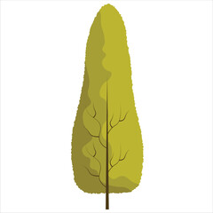Lineart Yellow Pine Tree Vector Illustration