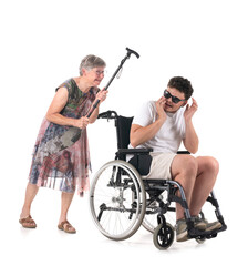 wheelchair in studio