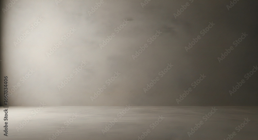 Poster empty modern studio backdrop with textured concrete floor and wall, perfect for product display or c