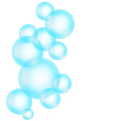 Blue Water Bubbles Transparent with Floating Circular Shapes