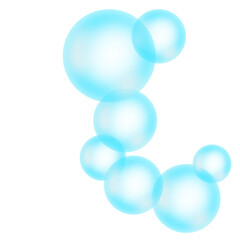 Blue Water Bubbles Transparent with Floating Circular Shapes